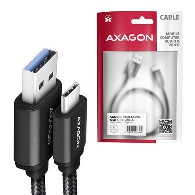 Кабель USB-C TO USB3.2 1M BLACK AXAGON (BUCM3-AM10AB) [503612]