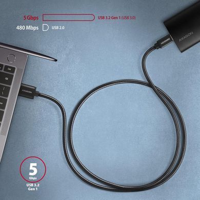 Кабель USB-C TO USB3.2 1M BLACK AXAGON (BUCM3-AM10AB) [503612]
