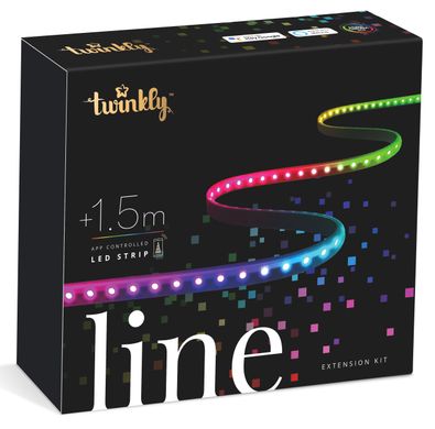 Twinkly Smart LED Twinkly Line RGB, підсвічування плюс 1,5м, Gen II, IP20, кабель чорний (TWL100ADP-B)