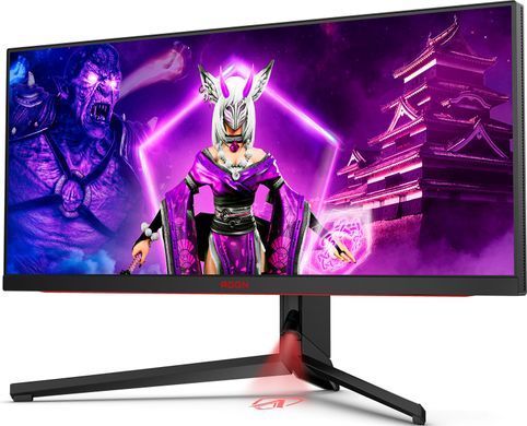 Монітор TFT 34" AOC AGON, WQHD, IPS, MiniLED, 170Гц, 1мс, 2xHDMI, 2xDP, USB-C, USB-hub, HAS, кол (AG344UXM) [400463]