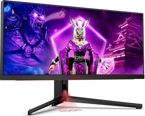 Монітор TFT 34" AOC AGON, WQHD, IPS, MiniLED, 170Гц, 1мс, 2xHDMI, 2xDP, USB-C, USB-hub, HAS, кол (AG344UXM) [400463]