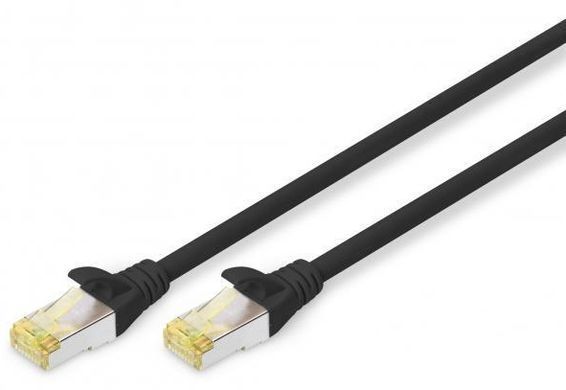Патч-корд DIGITUS CAT 6A S-FTP, 3м, AWG 26/7, LSZH, чорний (DK-1644-A-030/BL) [109904]