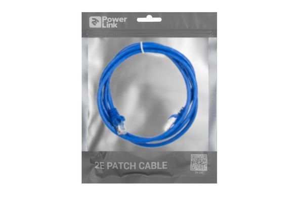 Патч-корд 2E САТ 6, UTP, 1.50м, 26AWG, RJ45, 7/0.16, Cu, PVC, синій (2E-PC6COP-150BL) [109845]