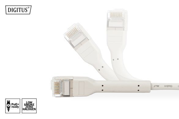Патч-корд DIGITUS CAT 6a S-FTP, 0.5м, AWG 32/7, Cu, TPE-LSZH, гнучкий, сірий (DK-1632-A-005B) [115080]