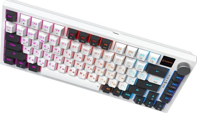 Клавіатура бездротова GamePro Asgard Valhalla QLAB Sakura Switch White With Display (MK160-W-D-QS-PRO) [619470]