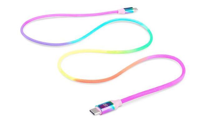 Кабель REAL-EL Premium USB Type-C - USB Type-C (M/M), 1 м, Rainbow (EL123500053) [604050]