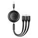 Кабель Baseus Free2Draw Retractable Crystal Fast Charging Data Cable USB to M+L+C 3.5A 1.1m Cluster Black (P10368700111-02) [802608], фото 1