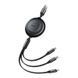 Кабель Baseus Free2Draw Retractable Crystal Fast Charging Data Cable USB to M+L+C 3.5A 1.1m Cluster Black (P10368700111-02) [802608], фото 3
