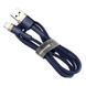 Кабель Baseus cafule Cable USB For iP 2.4A 1m Gold+Blue (CALKLF-BV3) [804378], фото 3
