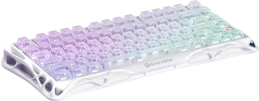Клавіатура механічна GravaStar Mercury K1 Lite 80keys, GravaStar x BSUN Grey, BT/WL/USB, RGB, Crystal Aurora (GSK1LITE_XTAL_AUROA) [114392]