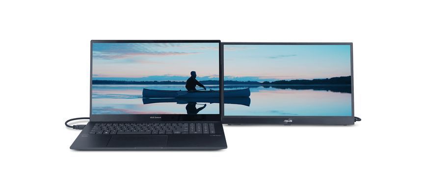 Монітор портативний Asus 16" ZenScreen MB16QHG HDMI, 2xUSB-C, Audio, IPS, 2560x1600, 16:10, 120Hz, DCI-P3 100%, HDR400, Cover (90LM08NG-B01170) [100898]