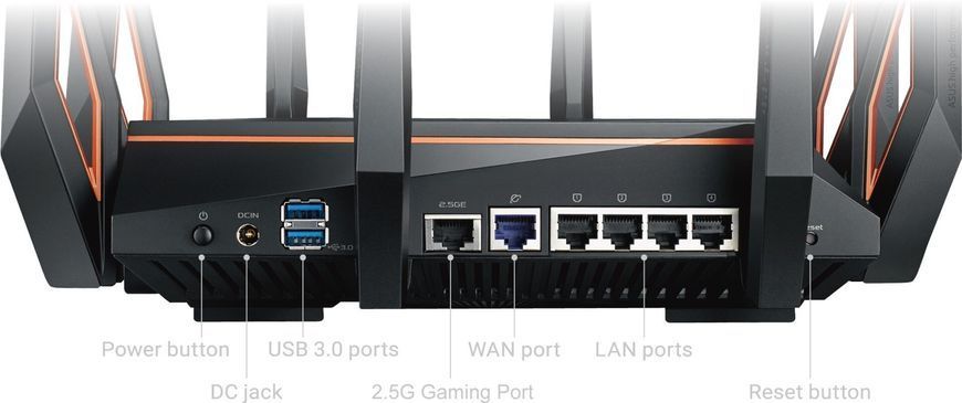 Маршрутизатор ASUS GT-AX11000 AX11000, 4xGE LAN, 1xGE WAN, 2xUSB3.1, MESH, EU-UK (90IG04H0-MU9G00) [104643]