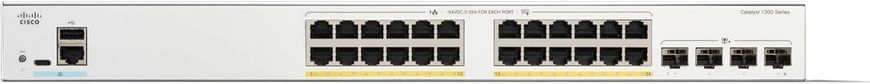 Комутатор Cisco Catalyst 1300X 24xGE, PoE, 4x10G SFP+ (C1300X-24P-4X) [114805]