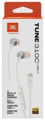 Гарнітура JBL TUNE 310C USB-C White (JBLT310CWHT) [201345]