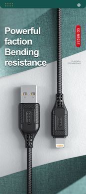 Кабель XO NB235 Zebra Series Braided USB-A to Type-C - 1m White (NB235_C_White) [202493]