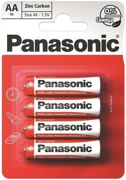 Батарейка Panasonic RED ZINC вугільно-цинкова AA(R6) блістер, 4 шт. (R6REL/4BPR) [113375]
