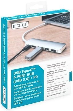 Хаб DIGITUS USB-C > 4xUSB-A/USB-C (DA-70242-1) [108812]