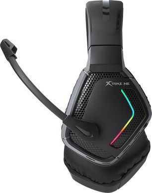 Ігрова гарнітура XTRIKE ME XBOX/PS/PC, бездротова+ 2.4G+3,5мм, 7 режимів RGB, чорна (GH-512W) [403844]
