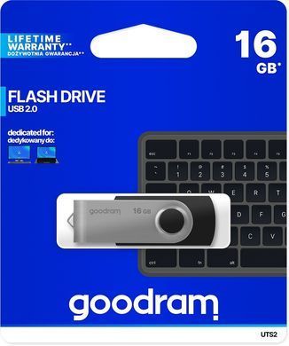 Флеш-накопичувач USB2.0 16GB Goodram UTS2 (Twister) Black (UTS2-0160K0R11) [607048]