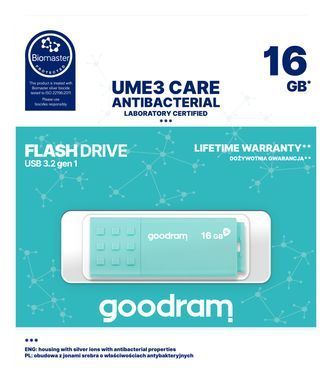 Флеш-накопичувач USB3.2 16GB Goodram UME3 Care Green (UME3-0160CRR11) [607242]