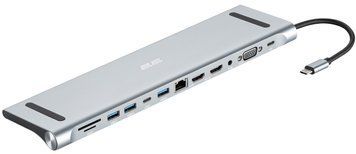 Хаб 2E USB-С > USB-A 2.0/2xUSB-A 3.0/2xUSB-C PD/2xHDMI/VGA/jack3.5/microSD/SD/Ethernet, 0.15м, сірий (2E-W2703) [114390]