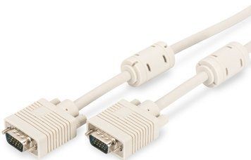 Кабель DIGITUS VGA (M/M), ферит, 5м, бежевий (AK-310103-050-E) [108537]