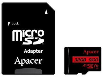 Карта пам'яті Apacer microSD 32GB C10 UHS-I R100MB/s + SD (AP32GMCSH10UB-R) [108943]