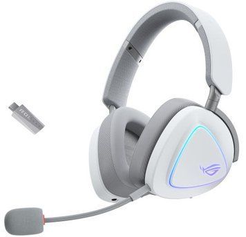 Гарнітура ігрова ASUS ROG Delta II, 3.5мм/BT/WL, RGB, 2м, moonlight white (90YH03W0-BHUA10) [108877]