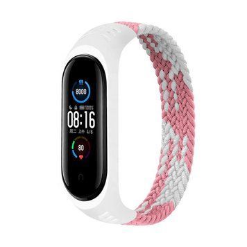 Ремінець BeCover Elastic Nylon Style для Xiaomi Mi Smart Band 5/Mi Smart Band 6 Size L Pink/White (706164) [604706]
