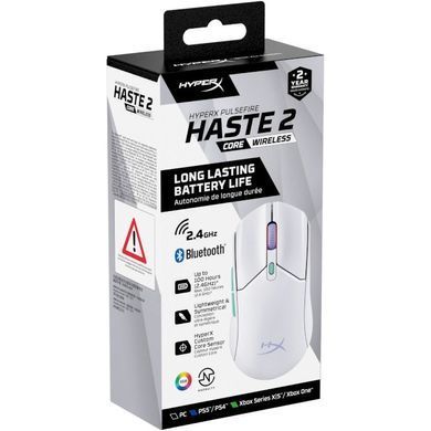 Миша бездротова HyperX Pulsefire Haste 2 Core Wireless White (8R2E7AA) [606637]