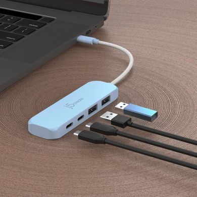 USB-хаб J5create 2 USB-A/2 USB-С Cyan (JCH342EC-N) [618218]