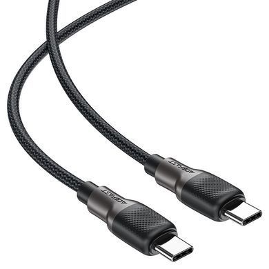 Кабель ACEFAST C10-03 Type-C to Type-C 3A, 60W, 1.2m, silicone, zinc connectors, Black (6974316283119) [805389]