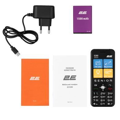 Мобільний телефон 2E E280 2025 2.8" 2SIM, 1500мА&bull;год, чорний (694743656220) [101363]