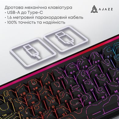 Клавіатура Ajazz NK68 Red Switch Black USB-C (NK68-R-S-B) [619312]