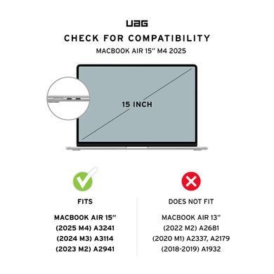 Чохол UAG для MacBook Air 15"(2023-2025), Essential Armor, Ice (134010114343) [112853]