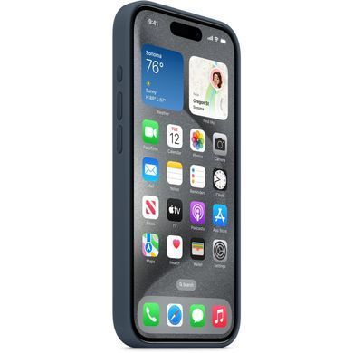 Чохол-накладка Apple Silicone Case with MagSafe для Apple iPhone 15 Pro Storm Blue (MT1D3) [614870]
