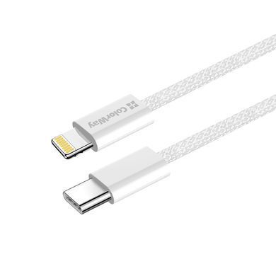 Кабель ColorWay USB Type-C - Lightning (M/M), (braided cotton) (PD Fast Charging 27W), 2 м, Gray (CW-CBPDCL068-GR) [604318]