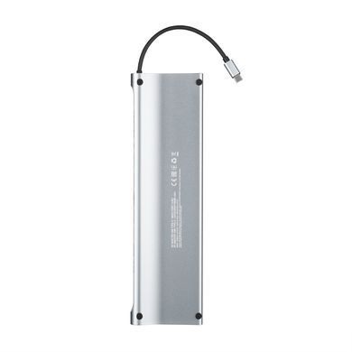 Хаб 2E USB-С > USB-A 2.0/2xUSB-A 3.0/2xUSB-C PD/2xHDMI/VGA/jack3.5/microSD/SD/Ethernet, 0.15м, сірий (2E-W2703) [114390]