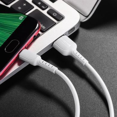 Кабель BOROFONE BX16 USB to Micro 2A, 1m, PVC, TPE connectors, White (6957531099482) [802397]