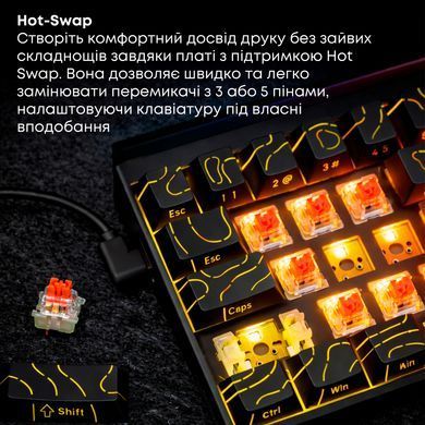 Клавіатура Ajazz NK68 Red Switch Black USB-C (NK68-R-S-B) [619312]