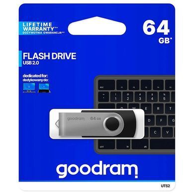 Флеш-накопичувач USB2.0 64GB Goodram UTS2 (Twister) Black (UTS2-0640K0R11) [607050]