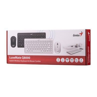 Комплект клавіатура та миша Genius LuxeMate Q-8000, WL, EN/UKR, чорний (31340013414) [103625]