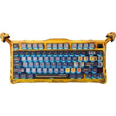 Клавіатура механічна GravaStar Mercury K1 Pro 80keys, GravaStar x Kailh Speedy Mint, BT/WL/USB, жовтий (GSK1PRO_YLW) [106610]