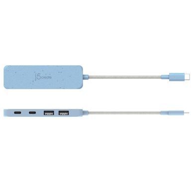 USB-хаб J5create 2 USB-A/2 USB-С Cyan (JCH342EC-N) [618218]