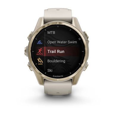 Смарт-годинник Garmin Fenix 8 43mm AMOLED Sapphire Soft Gold with Fog Gray Silicone (010-02903-18) [608230]