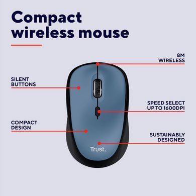 Комп'ютерна миша TRUST Yvi+ Mouse dark blue (25514) [304204]