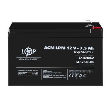 Акумулятор AGM LPM 12V - 7.5 Ah (LP3864) [900212]