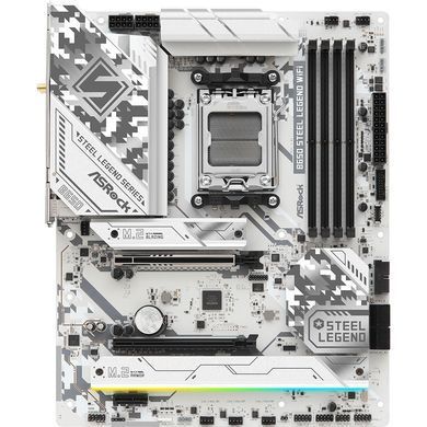 Материнська плата ASRock (AM5/B650, 4*DDR5, 2xPCIex16, HDMI/DP, 4xSATA,3xM.2, 2.5GLan, ATX) (B650 Steel Legend WIFI) [403423]
