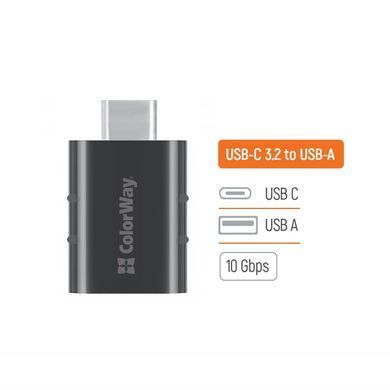 Адаптер ColorWay USB - USB-C 3.2 (CW-AD-AC3) [613614]