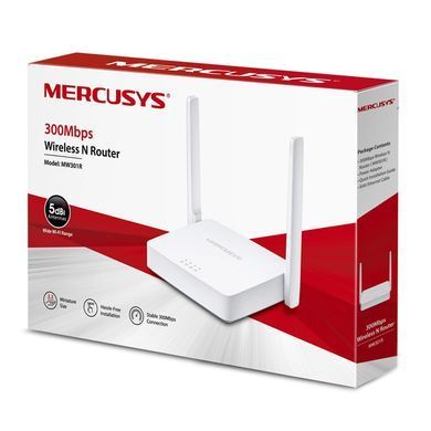 Маршрутизатор Mercusys 300Mbps + 2Lan, 2 антени (MW301R) [405036]